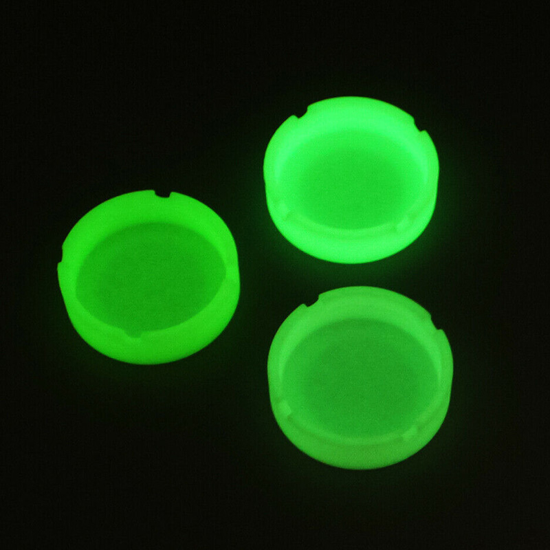 Weed Vaping Accessories - Kreativer Runder Leuchtender Silikon-Aschenbecher für Zigaretten,